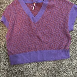 Free People Purple and Red Sweater